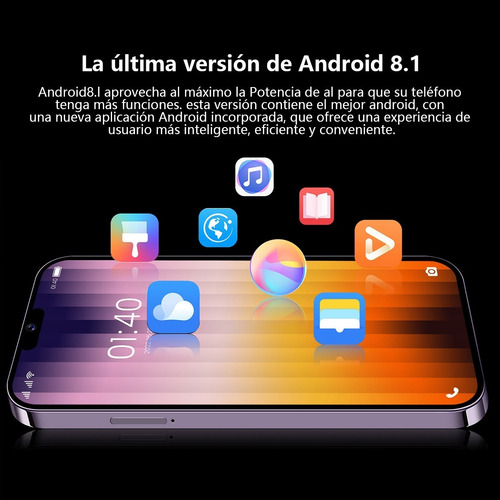 Teléfonos Inteligentes Android 4g I14 Pro De 6.8 En Ram1gb Y Rom8gb Púrpura
