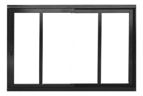 Ventana Modena Aluminio Negro 200x60 3hojas 2g V/ Dvh 4+9+4