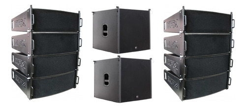 Dfx Line Array Sistema Sonido 2 Sub 8 Satelites 6400 Watts