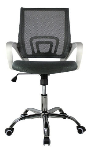 Silla Ergonomica Mundo In Jm-107 Malla Mesh Soporte Lumbar Color Gris