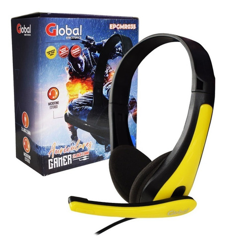 Auricular Epgmr035 Gamer Con Microfono Stereo Amarillo