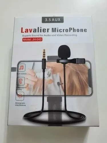 Microfono Lavalier Jh-043 Genérico Color Negro