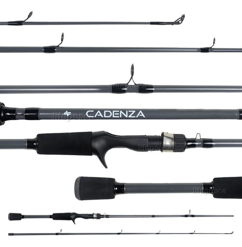 Vara Cadenza P/ Carretilha Albatroz 1,80m 8-17lbs - 2 Partes Cor Cor Cinza