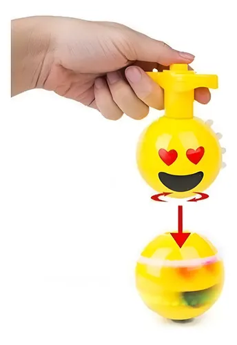 Trompo Luces Emojis Luces Musica Colores Divertido Niños X 6
