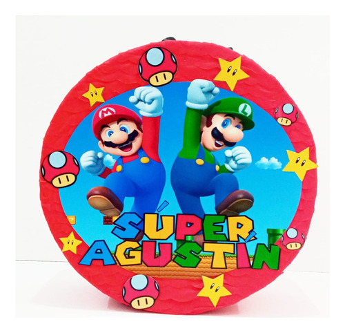 Piñata Mario Y Luigi Personalizada Con Nombre Niña O Niño