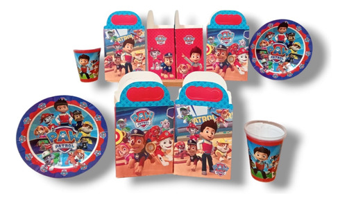 Pawpatrol Kit Fiesta Cumpleaños Cajas+platos+vasos Para 10p Paw Patrol Paw Patrol Paw Patrol