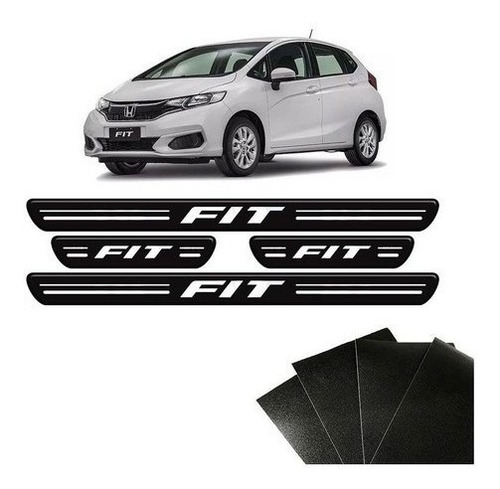 Imagem 1 de 5 de Kit Soleira Da Porta Honda Fit 2015/2020 Adesivo Protetor