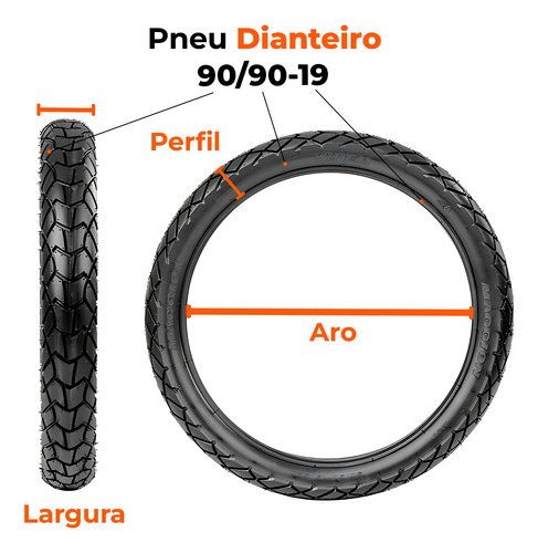 Pneu Dianteiro Royal Enfield Desert Storm 90-90-19 Maggion