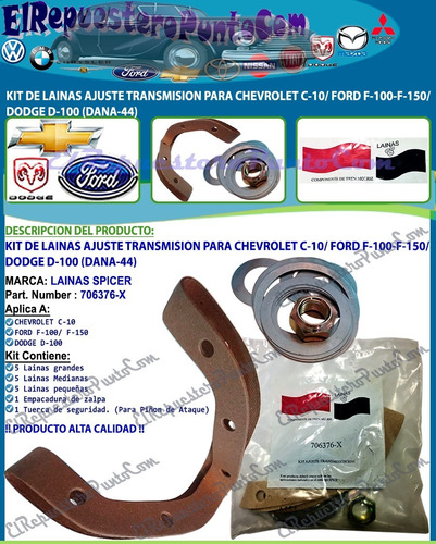 Kit Transmision Lainas C10 Ford F100 F150 Dodge D100 Dana-44