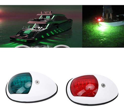 2pcs Lâmpada De Sinal Vermelho Verde Levou Navegação De Barc