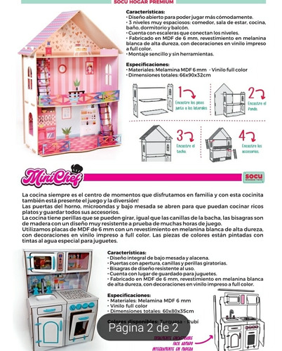 Casa De Muñecas De Madera Socuhogar Premium + Muebles