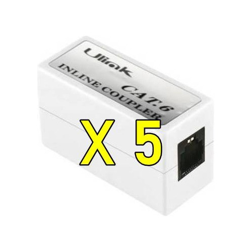 Pack 5 Copla Rj45 Cat6 Lan Hembra Extensión Cable Red Ulink