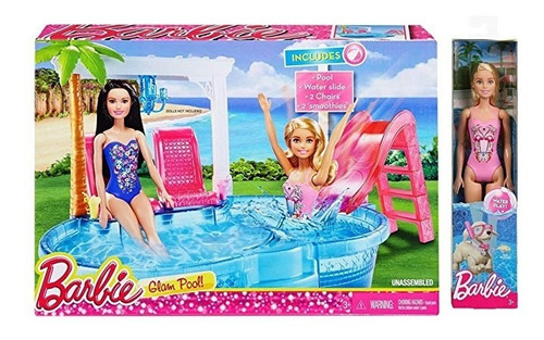 Barbie Glam Piscina Playset Con Bono Beach Muñeca Barbie!