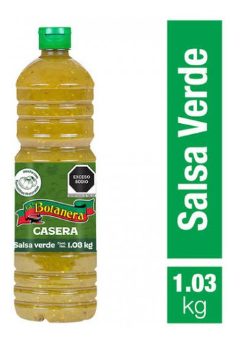 Salsa Verde Casera Tomatillo Natural La Botanera 1.08 Kg