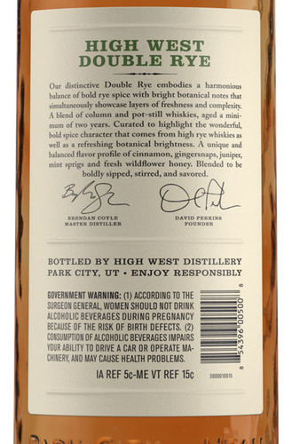 Whisky High West Double Rye Gf 750ml