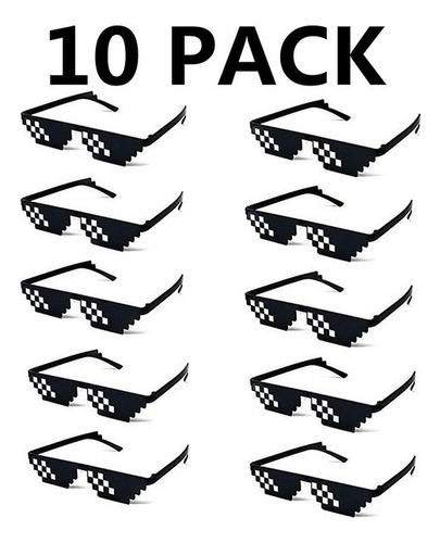 10 Gafas De Sol Divertidas Para Gafas De Sol, 8 Bits Pixelad