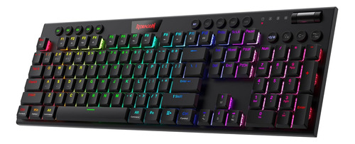 Teclado Mecánico Rgb Inalámbrico Horus Redragon K618, Diseño