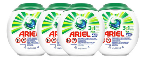 Pack 4 Detergente Ariel Pods 3en1 De 57 Capsulas C/u