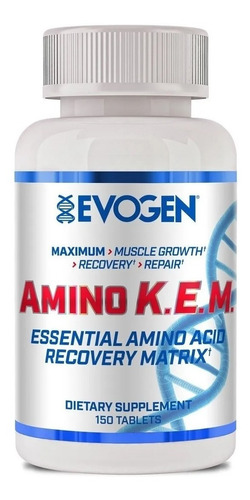 Aminoácidos Evogen Amino Kem 150 Tabletas Recuperacion 