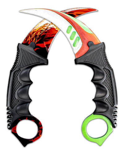 Karambit Juego De 2 Cuchillos Cs-go Para Caza, Camping, Pesc