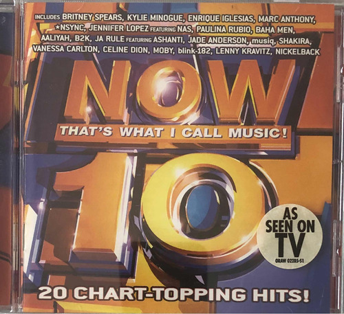 Now 10 Cd. Thats What I Call Music 20 Chart-topping Hits