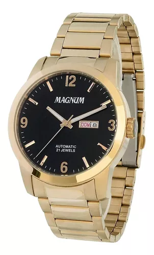 Relógio Magnum Masculino Ref: Ma35066u Automático Dourado - WebContinental