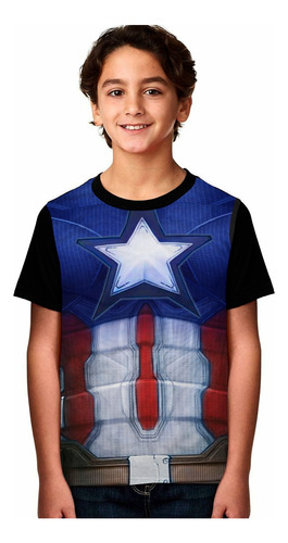 Camiseta De Capitán América Super Héroes Traje Niño Adulto