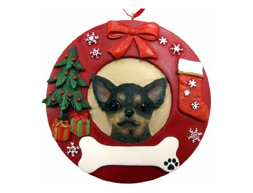 Adorno Navideño Personalizado De Chihuahua Negro De E&...