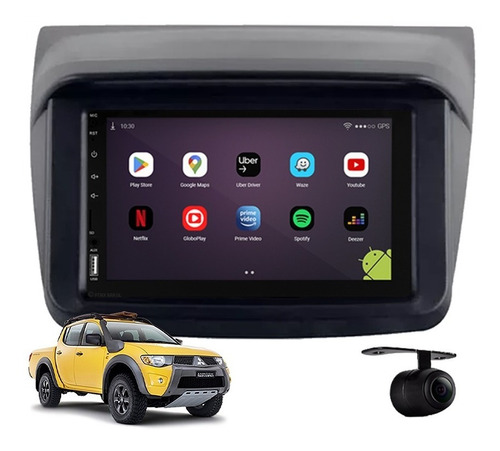 Central Multimídia Android Mitsubishi L200 Savana 2013 2014