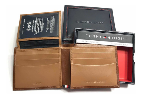 Cartera Tommy Hilfiger Hombre Piel Cafe Bifold Original M49