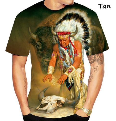 Camisa Sketch Indian Chief, Nativa Americana