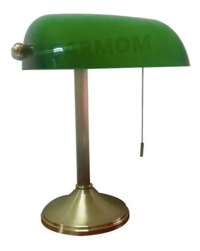 Lámpara de mesa estilo banquero con tulipa de latón - Lámparas fabricadas  por clientes - Fabricatulampara