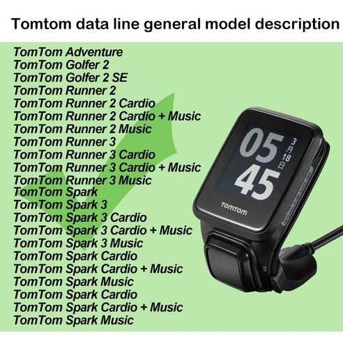 Cable Usb Para Tomtom Runner 2 3 / Spark 1 3 / Golfer 2