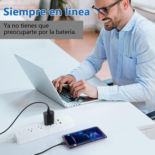 Cargador Para Samsung 25w Cargador Rapida Tipo C Compatible Con Samsung S25 S24 S23 S22 S21 A56 A55 A54 A36 A35 A16 A06 Note10 Note 20 Carga Rápida Pd 25w 2metros Negro 2 Piezas