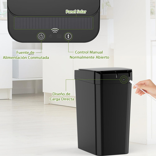 Cubo De Basura Automático Con Sensor, 12l Cubo De Basura