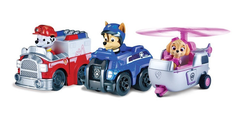 Set De 3 Vehiculos Corredores Paw Patrol Chase/marshall/skye