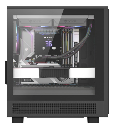 Gabinete Xyz Atom Black 3 Argb Fans Controller Mesh Usb C