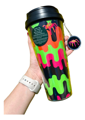 Vaso Starbucks Halloween Charm Llavero Glow Dark Araña