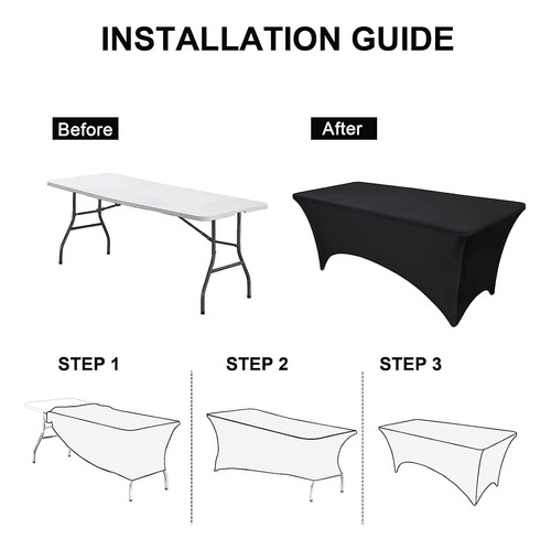 Mantel Para Mesa Rectangular Color Negro Elastizada