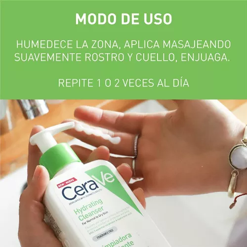 CeraVe - Limpiador facial hidratante de 473 ml para limpieza diaria, piel  seca a normal : : Belleza