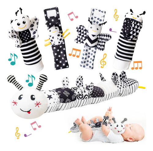 5 Piezas De Juguete Musical De Oruga Para Bebes Y Sonajeros
