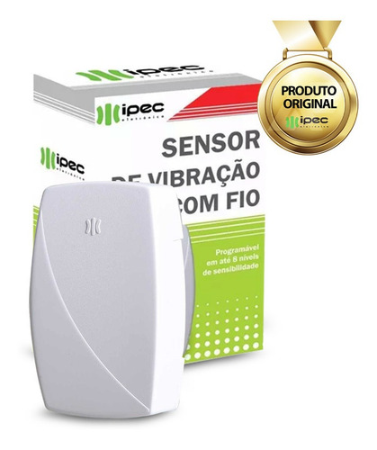 Sensor Vibração Impacto Com Fio 8 Níveis Sensibilidade Ipec