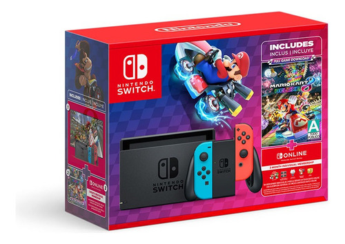 Nintendo Switch 1:1, Con Mario Kart Y 3 Meses De Membresia Neon