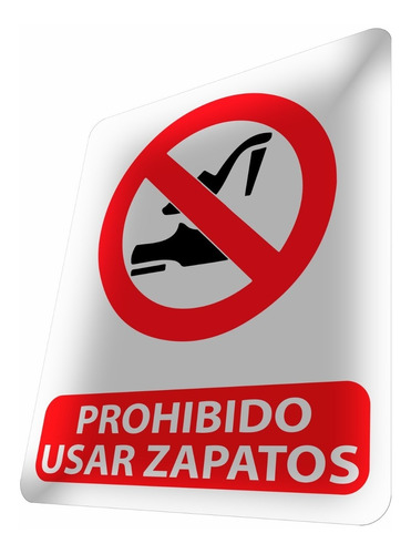 Prohibido Usar Zapatos Señalización Señalética Cartel