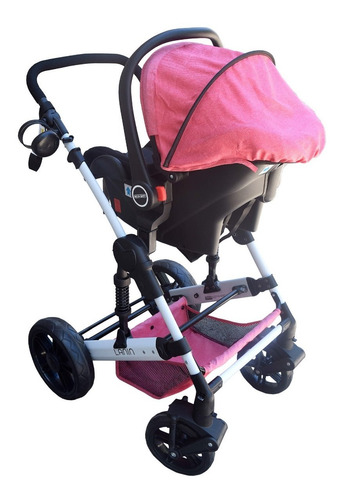 Imagen 3 de 10 de Coche Mega Baby Bebe Convertible Tres En Uno Con Huevito + Asiento Moisés Cuna Plegable Liviano