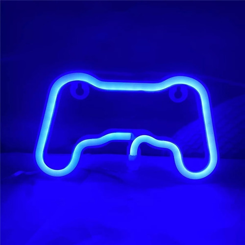 Figura Gamer Juego Lumínica Simil Neón Led Decoración 