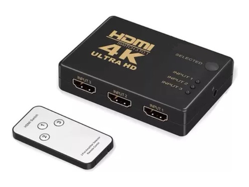 Switch Hdmi 3x1 Selector Multiplicador Con Control Remoto