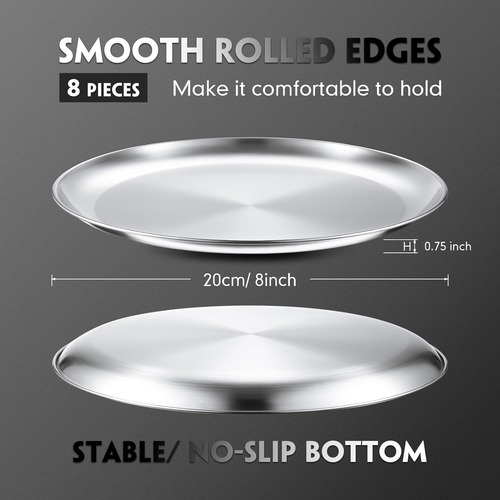 8 Moldes Para Pizza A Granel De Acero Inoxidable A Granel, B