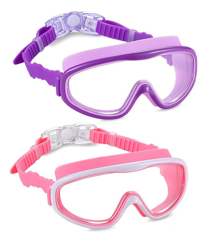 Pack De 2 Gafas De Natación Para Niños, Gafas De Natación Pa