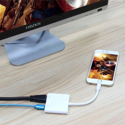 Imagen 9 de 10 de Adaptador P/apple-iPhone-iPad Lightning A Hdmi + Conex/carga